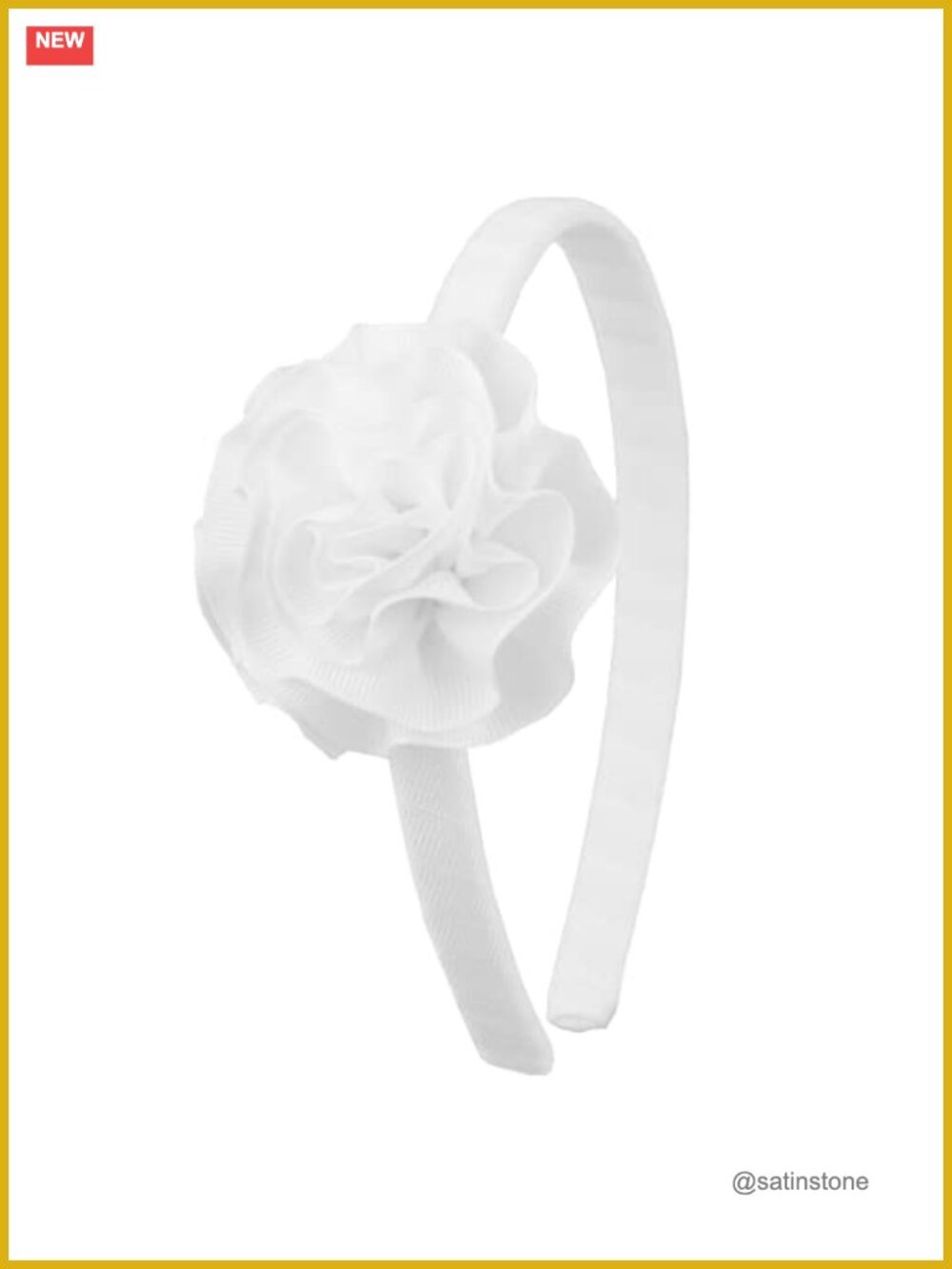 Grosgrain Ribbon Carnation Flower Headband for Girls Toddlers